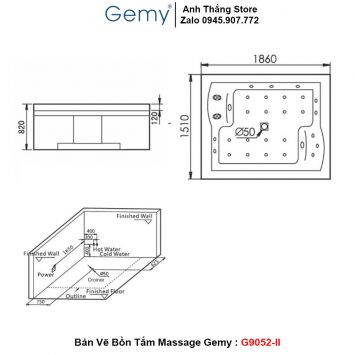 Bồn Tắm GEMY G9052-II