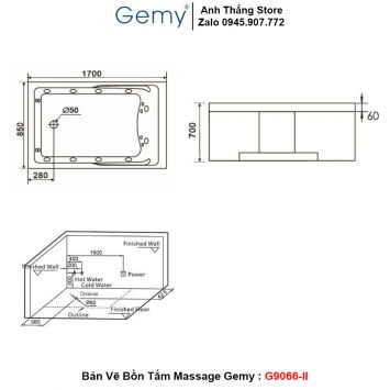 Bồn Tắm GEMY G9066-II