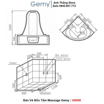 Bồn Tắm GEMY G9069