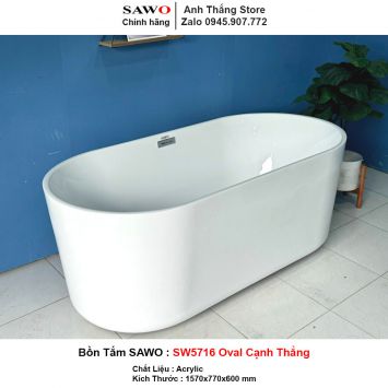 Bồn Tắm SAWO SW5716 Oval Cạnh Thẳng