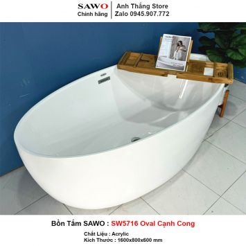 Bồn Tắm SAWO SW5716 Oval Cạnh Cong