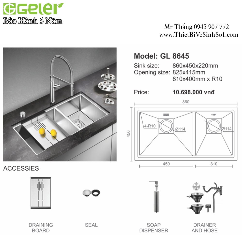 Chậu Rửa Bát Geler GL8645