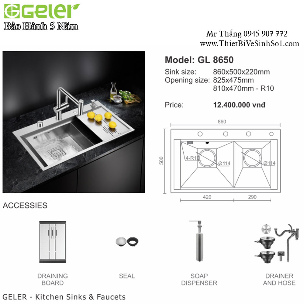 Chậu Rửa Bát Geler GL8650