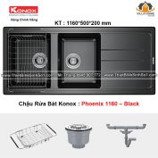 Chậu Rửa Bát KONOX Phoenix 1160 Black