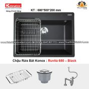 Chậu Rửa Bát KONOX Ruvita 680 Black