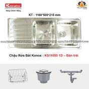 Chậu Rửa Bát KONOX KS11650 1D Bàn Trái