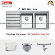 Chậu Rửa Bát KONOX KS11650 2B Bàn Trái