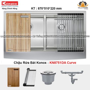 Chậu Rửa Bát KONOX KN8751DA Curve