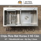 Chậu Rửa Bát Korea 2 Hố 7040 Cân (2,5mm)