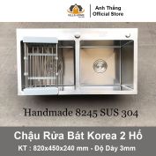Chậu Rửa Bát Korea 2 Hố 8245 Cân (3.0mm)