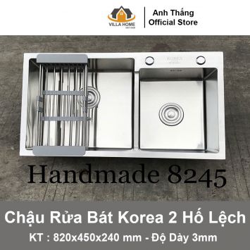 Chậu Rửa Bát Korea 2 Hố 8245 Lệch (3.0mm)