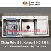 Chậu Rửa Bát Korea 2 Hố 1 Bàn 10045 (3.5mm)