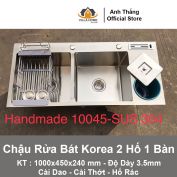 Chậu Rửa Bát Korea 2 Hố 1 Bàn 10045RD (3.5mm)