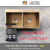 Chậu Rửa Bát Korea 2 Hố 8245 Nano Gold