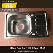 Chậu Rửa Bát 1 Hố 1 Bàn inox 6942