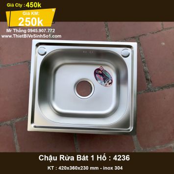 Chậu Rửa Bát 1 Hố inox 4236