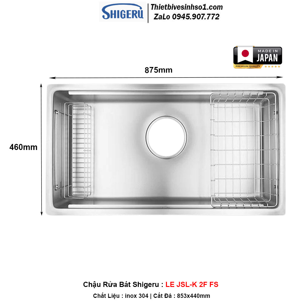Chậu Rửa Bát Shigeru LE-JSL K 2F FS