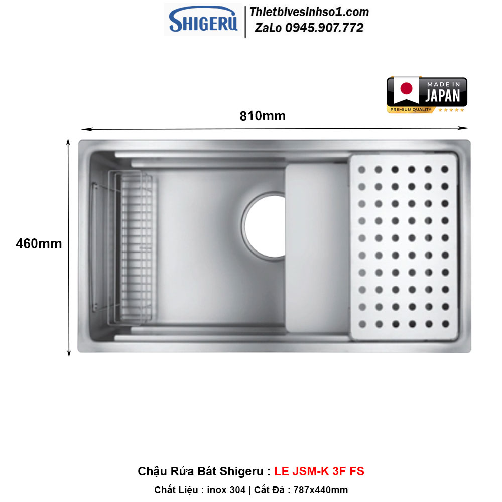 Chậu Rửa Bát Shigeru LE-JSM K 3F FS