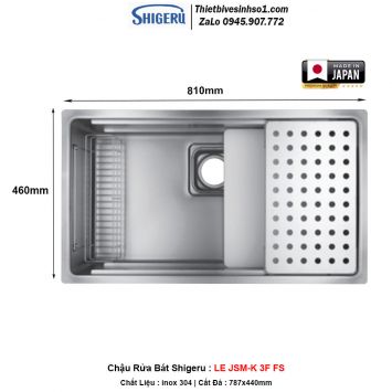 Chậu Rửa Bát Shigeru LE-JSM K 3F FS