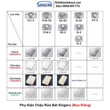 Phụ Kiện Chậu Rửa Bát Shigeru 2