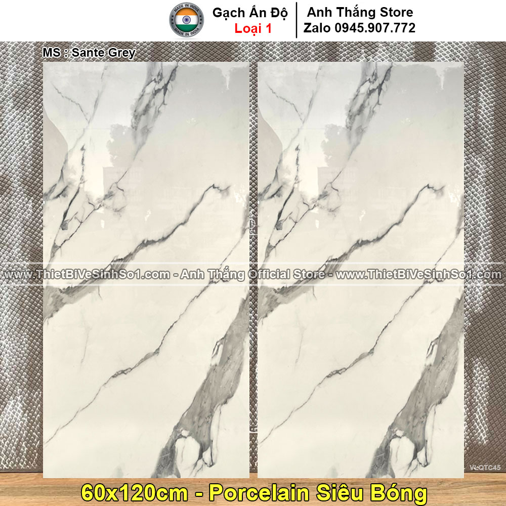 Gạch 60x120 Ấn Độ Sante Grey