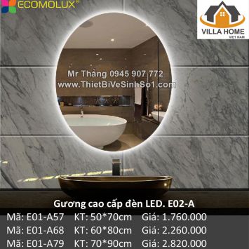 Gương Cảm Ứng Đèn LED Elip E02-A