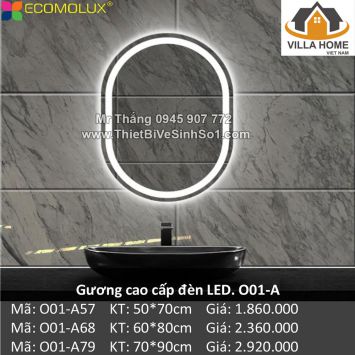 Gương Cảm Ứng Đèn LED Ô Van O01-A