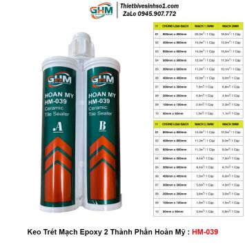 Keo Trét Mạch Epoxy 2 Thành Phần Hoàn Mỹ HM-039