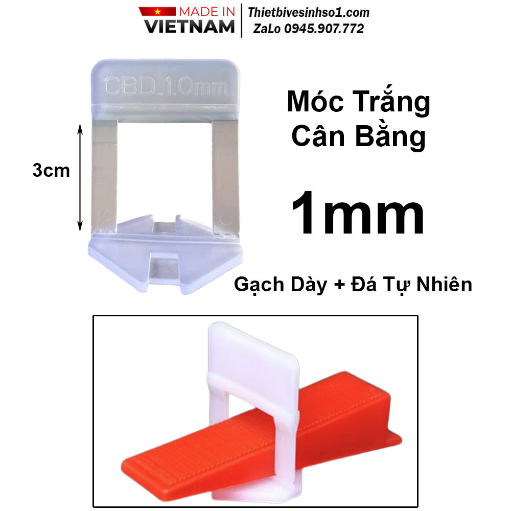 Móc Trắng Cân Bằng 1mm (Gạch Dày + Đá Tự Nhiên) Móc Trắng Cân Bằng 1mm (Gạch Dày + Đá Tự Nhiên)
