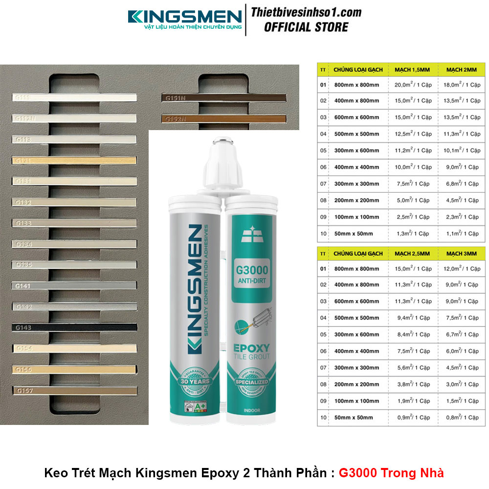 Keo Trét Mạch Kingsmen Epoxy 2 Thành Phần G3000 Trong Nhà
