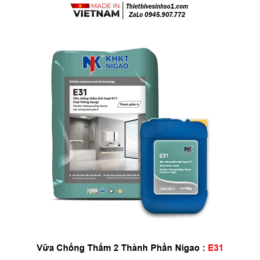 Vữa Chống Thấm 2 Thành Phần Nigao E31 Vữa Chống Thấm 2 Thành Phần Nigao E31