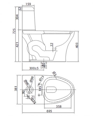 Bồn Cầu Viglacera V45